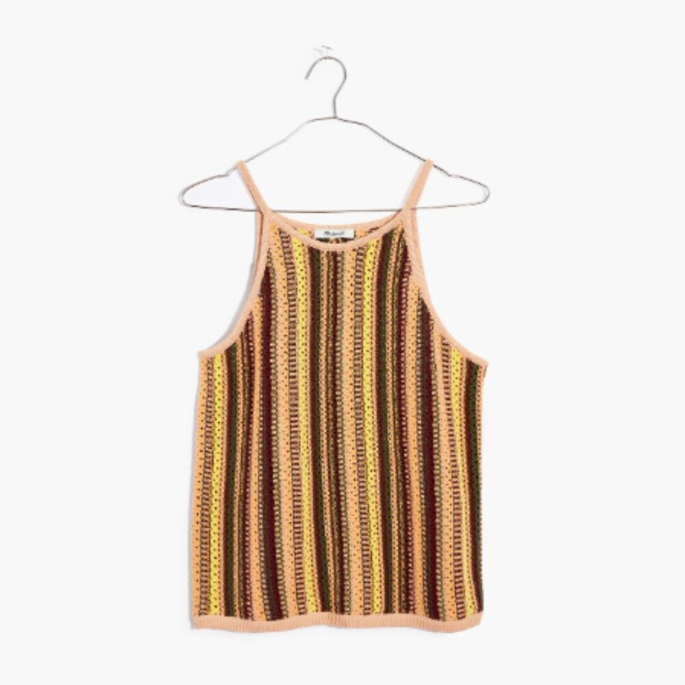 Madewell - Crochet Janson Sweater Tank in Rainbow Stripe AM298 | Medium | Muted - Picture 4 of 10